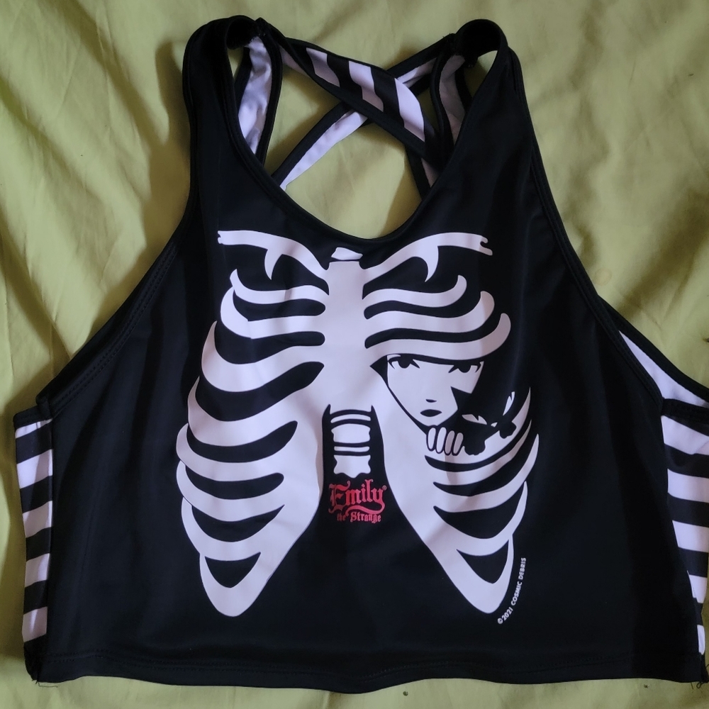 Emily the strange workout crop top.